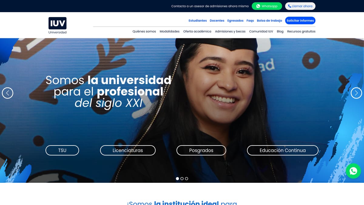 Captura del proyecto Instituto Universitario Veracruzano